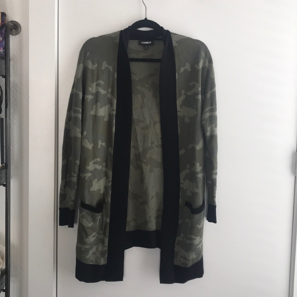 Camo Cardigan from Express